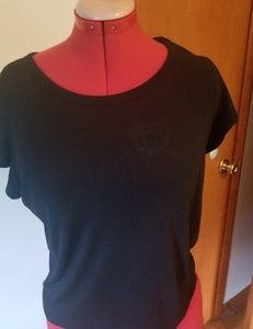 Express round neck, flutter sleeve, black shirt 🖤